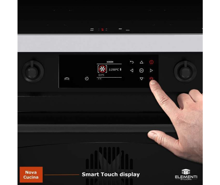 Elementi di Cucina EC9036-ZW-IX-B inductie fornuis - klassiek - zwart/rvs