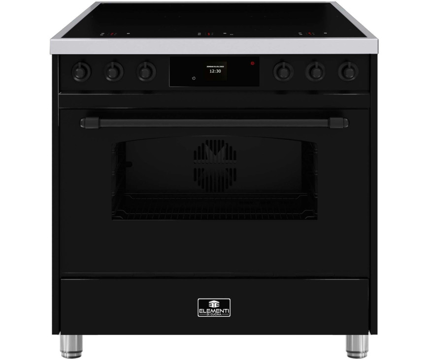 Elementi di Cucina EC9036-ZW-IX-B inductie fornuis - klassiek - zwart/rvs