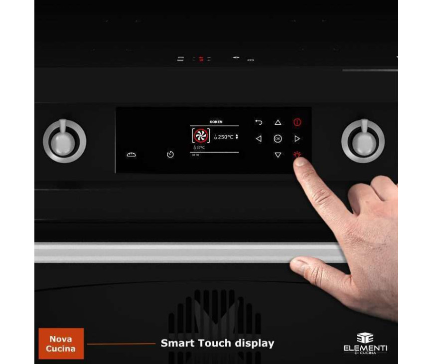 Elementi di Cucina EC9036-ZW-IX-S inductie fornuis - klassiek - zwart/rvs