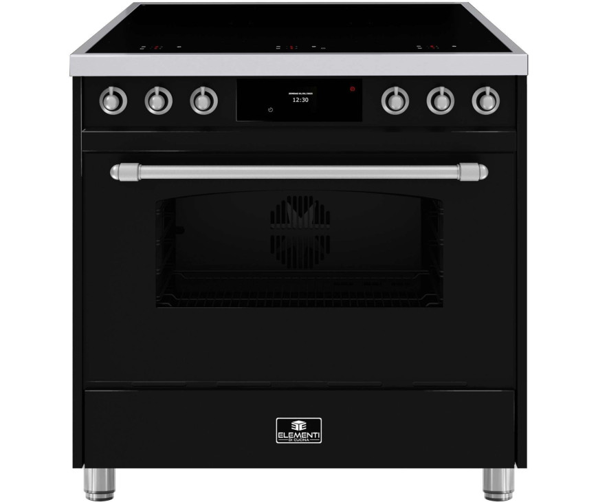 Elementi di Cucina EC9036-ZW-IX-S inductie fornuis - klassiek - zwart/rvs