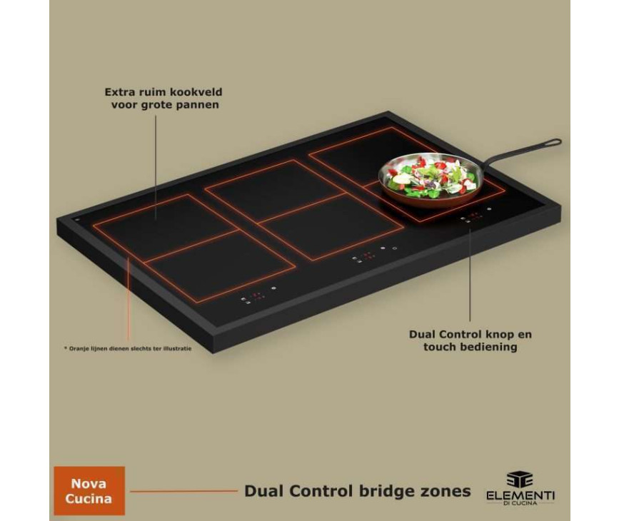 Elementi di Cucina EM9036-IX-S inductie fornuis - rvs