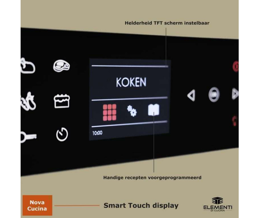 Elementi di Cucina EM9036-MZ-IX-B inductie fornuis - modern - mat zwart