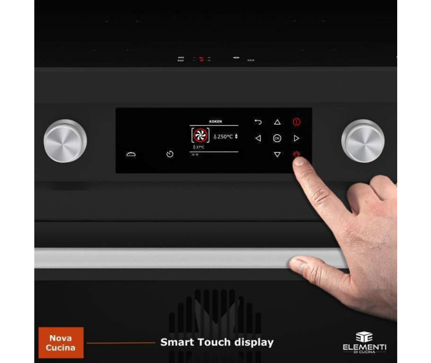 Elementi di Cucina EM9036-MZ-S inductie fornuis - modern - mat zwart