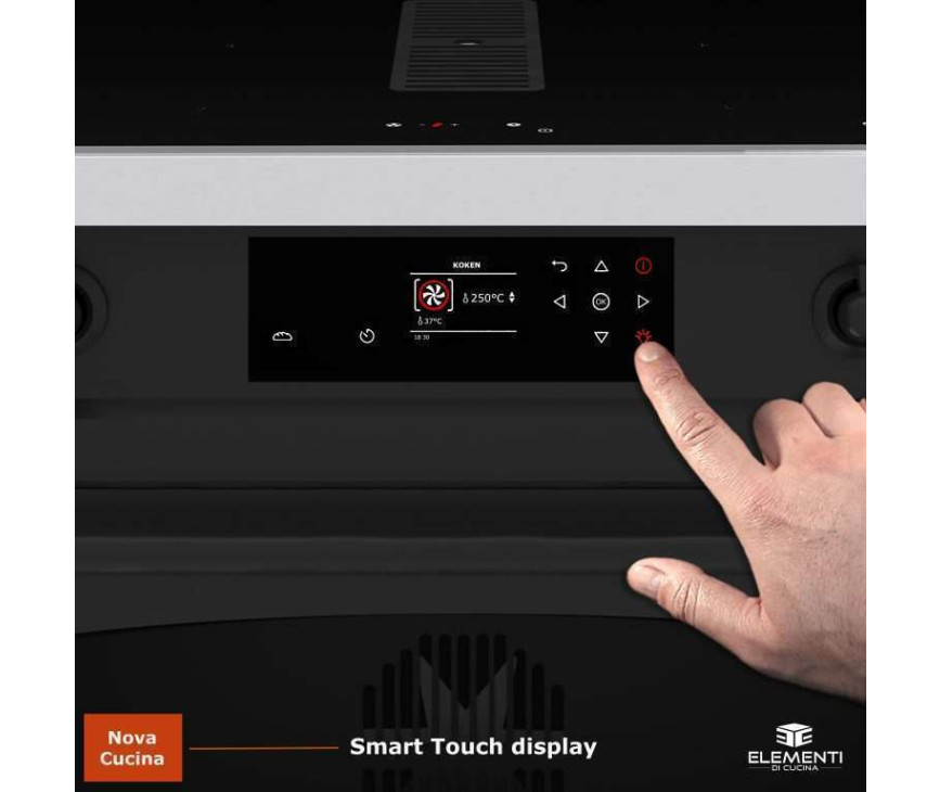 Elementi di Cucina IC9034-MZ-IX-B inductie fornuis met afzuiging - zwart - klassiek