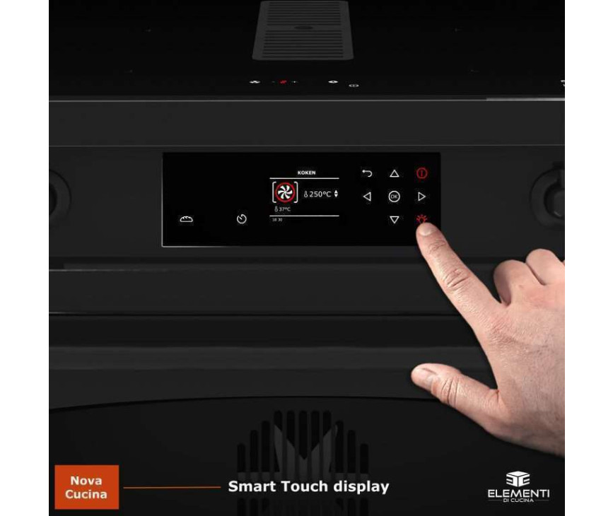 Elementi di Cucina IC9034-ZW-B inductie fornuis met afzuiging - zwart - klassiek