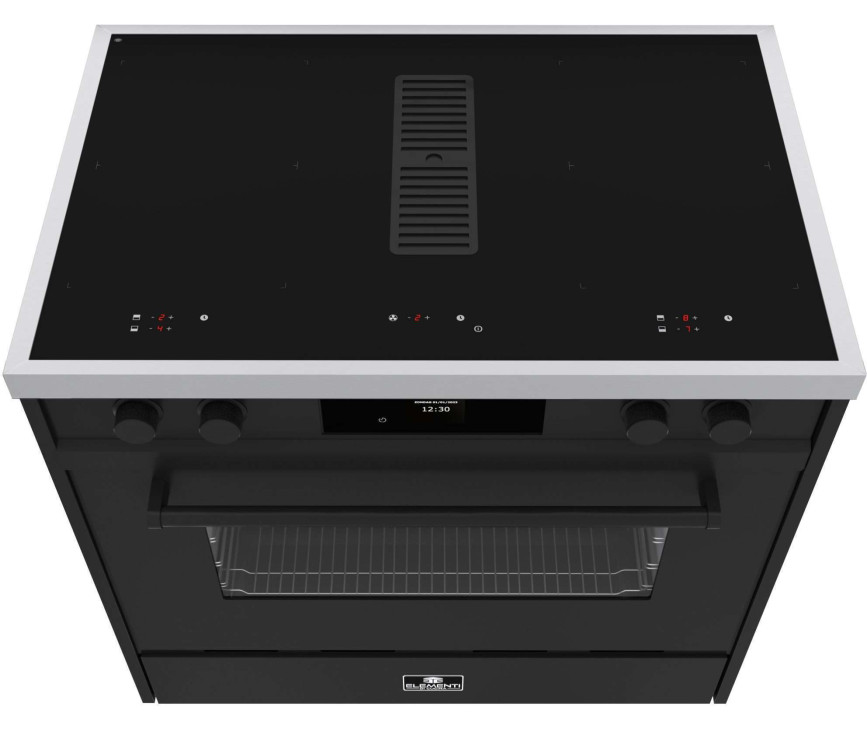 Elementi di Cucina IM9034-MZ-IX-B inductie fornuis met afzuiging - mat zwart