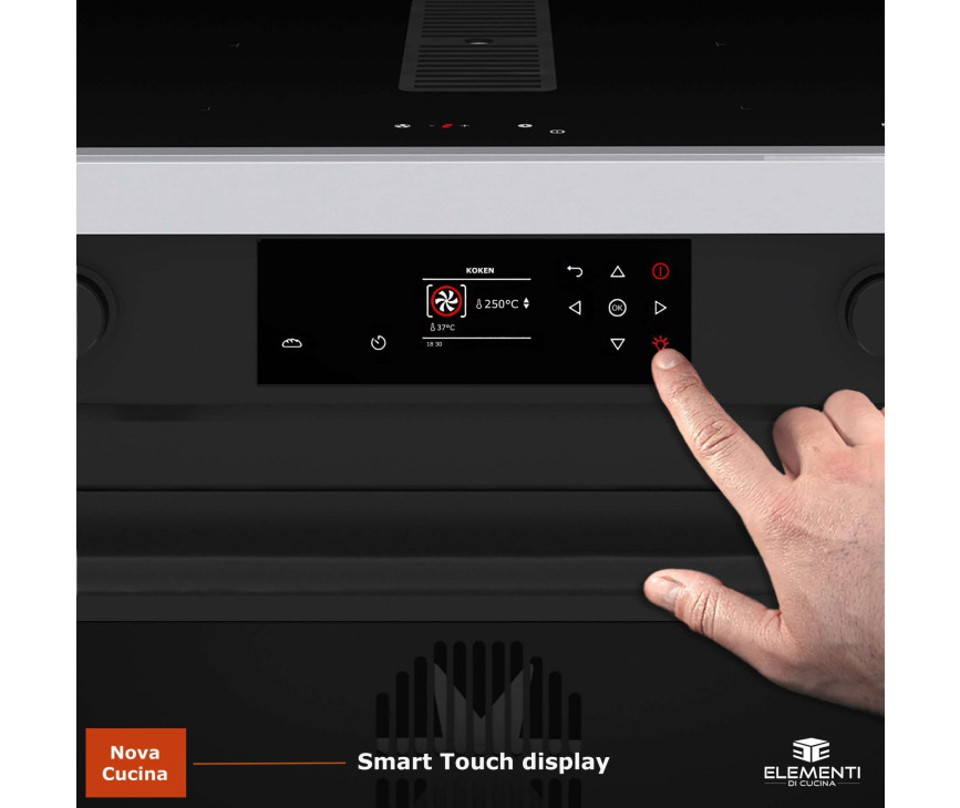 Elementi di Cucina IM9034-MZ-IX-B inductie fornuis met afzuiging - mat zwart