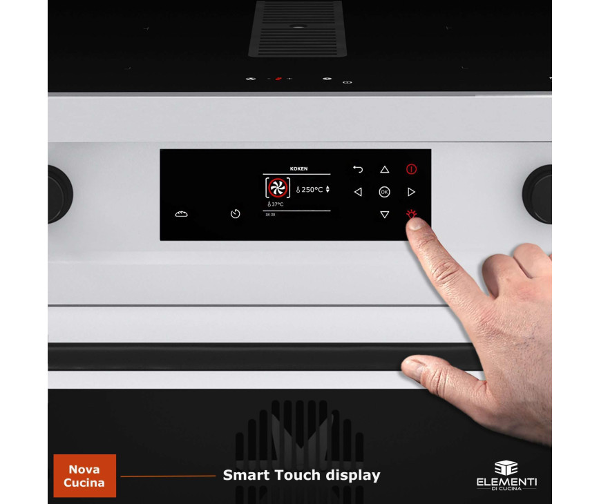 Elementi di Cucina IM9034-WT-IX-B inductie fornuis met afzuiging - wit