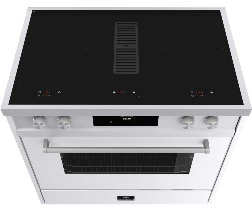Elementi di Cucina IM9034-WT-IX-S inductie fornuis met afzuiging - wit