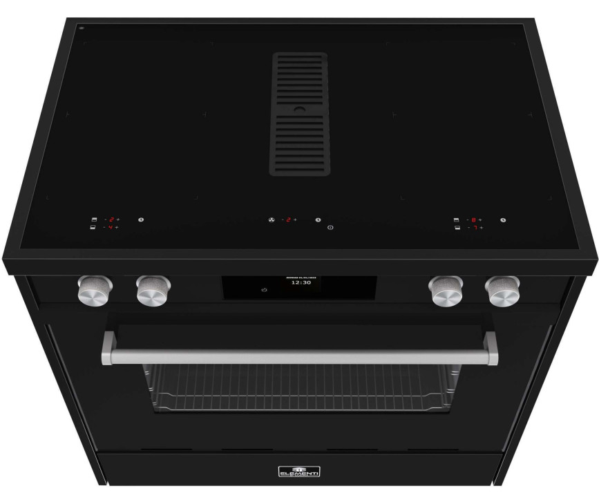 Elementi di Cucina IM9034-ZW-S inductie fornuis met afzuiging - zwart