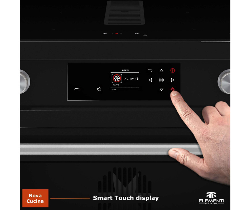 Elementi di Cucina IM9034-ZW-S inductie fornuis met afzuiging - zwart