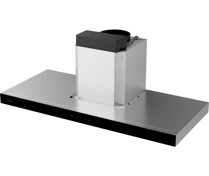 Etna AB791RVS wand afzuigkap - blokline - 90 cm. - rvs