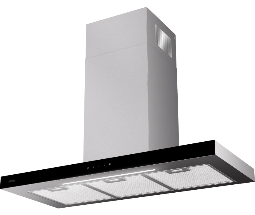 Etna AB791RVS wand afzuigkap - blokline - 90 cm. - rvs