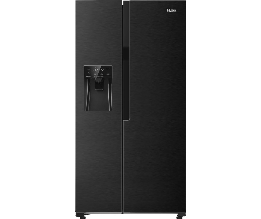 Etna AKV578IZWA blacksteel side-by-side koelkast - nofrost