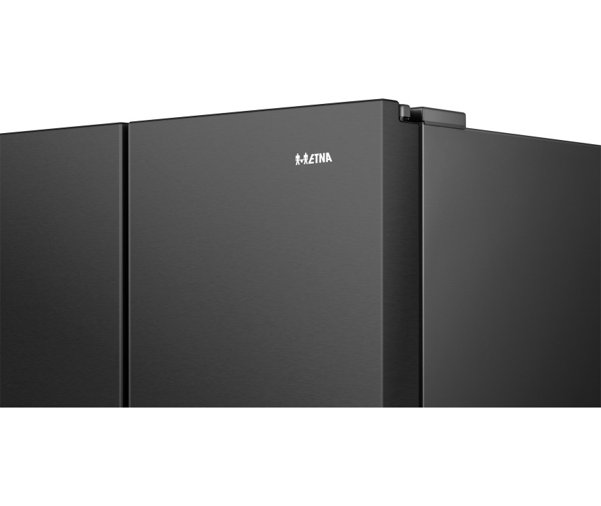 Etna AKV879IZWA vrijstaande side-by-side koelkast - blacksteel
