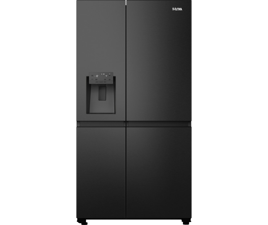 Etna AKV879IZWA vrijstaande side-by-side koelkast - blacksteel
