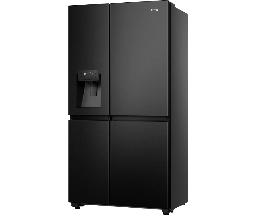 Etna AKV879IZWA vrijstaande side-by-side koelkast - blacksteel
