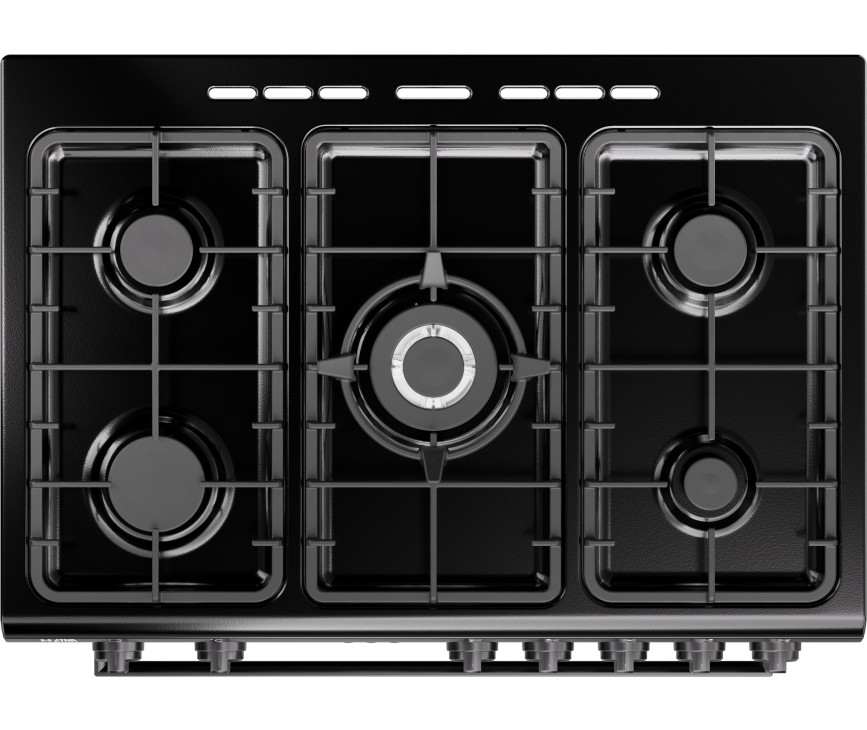 Etna FG190ZWA gas fornuis zwart - 90 cm. breed
