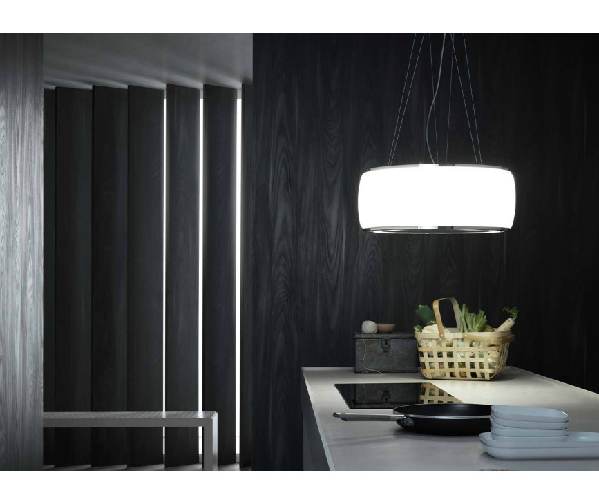 Falmec SOFFIO58W eiland afzuigkap - wit glas - 85 cm breed