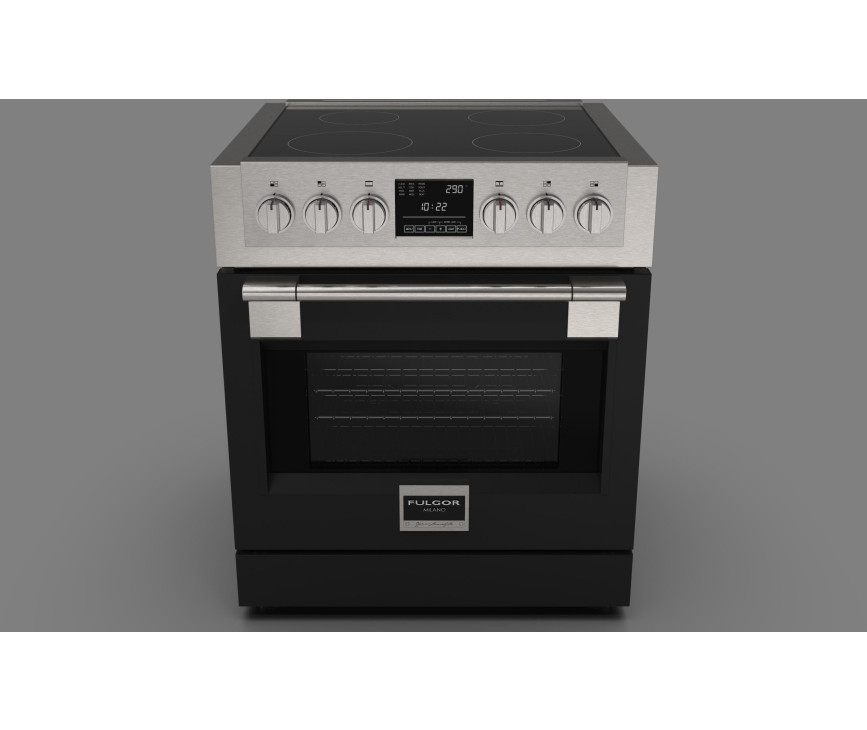 Fulgor Milano FSRC 3004 P MI ED 2F MBK fornuis inductie - zwart - 76,2 cm. breed