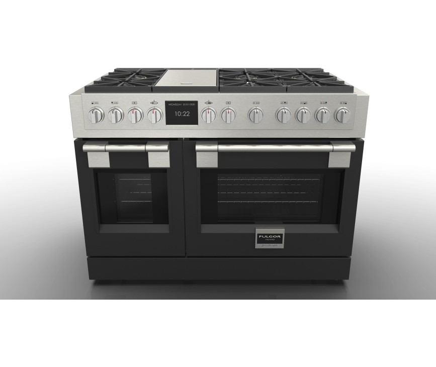 Fulgor Milano FSRC 4807 2P MK 2F MBK gas fornuis - 121,6 cm. breed - zwart