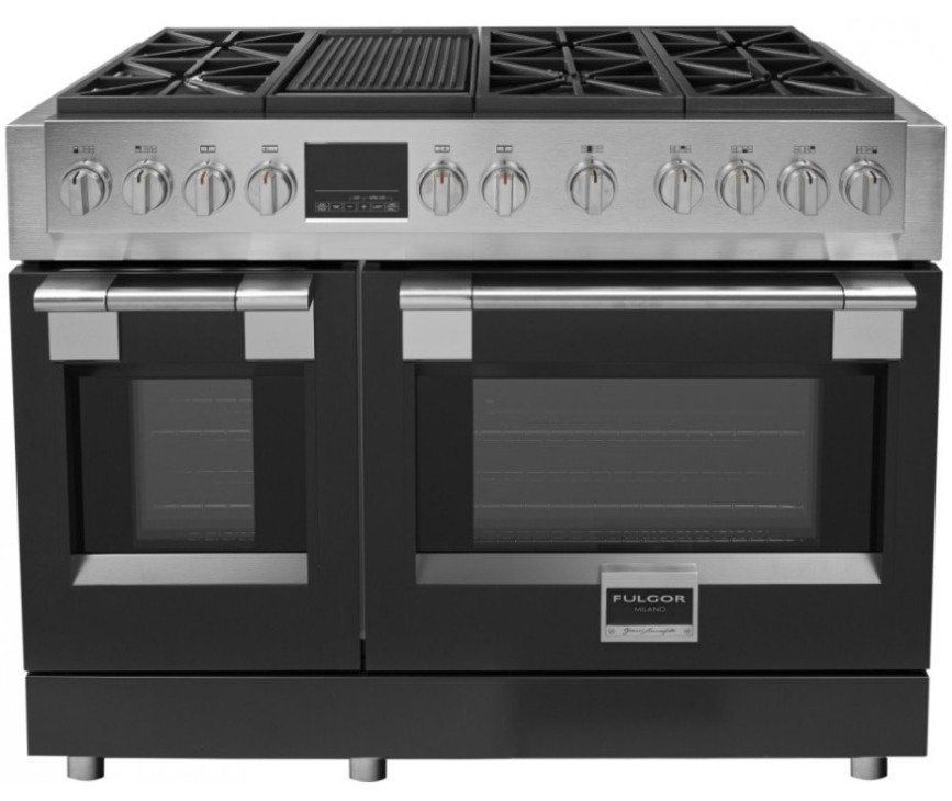 Fulgor Milano FSRC 4807 2P MK 2F MBK gas fornuis - 121,6 cm. breed - zwart