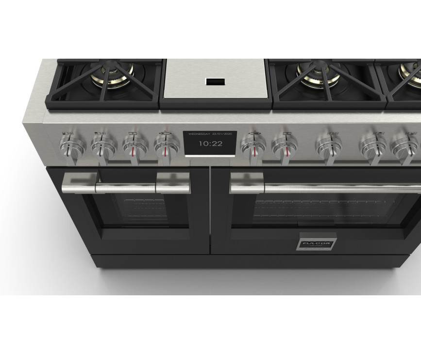 Fulgor Milano FSRC 4807 2P MK 2F MBK gas fornuis - 121,6 cm. breed - zwart