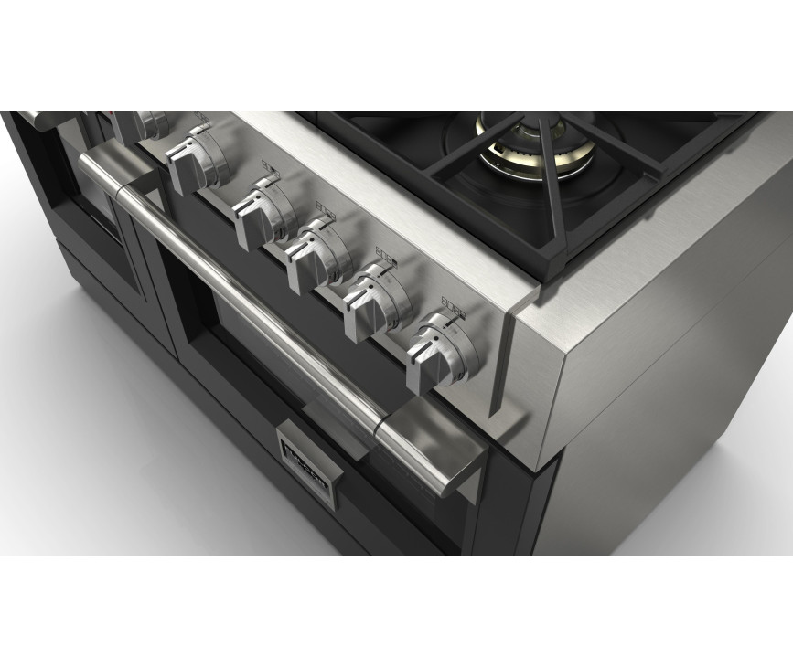 Fulgor Milano FSRC 4807 2P MK 2F MBK gas fornuis - 121,6 cm. breed - zwart
