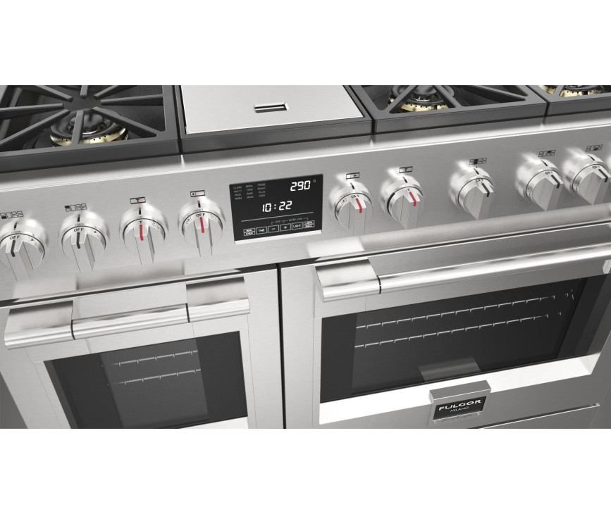 Fulgor Milano FSRC 4807 2P MK 2F X gas fornuis - 121,6 cm. breed - rvs