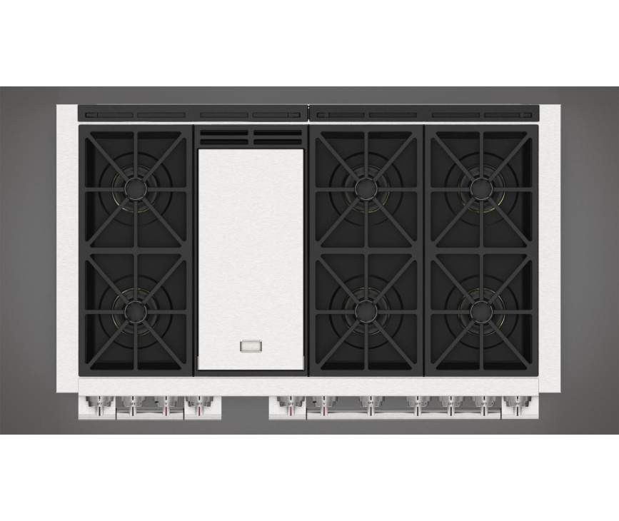 Fulgor Milano FSRC 4807 2P MK 2F X gas fornuis - 121,6 cm. breed - rvs