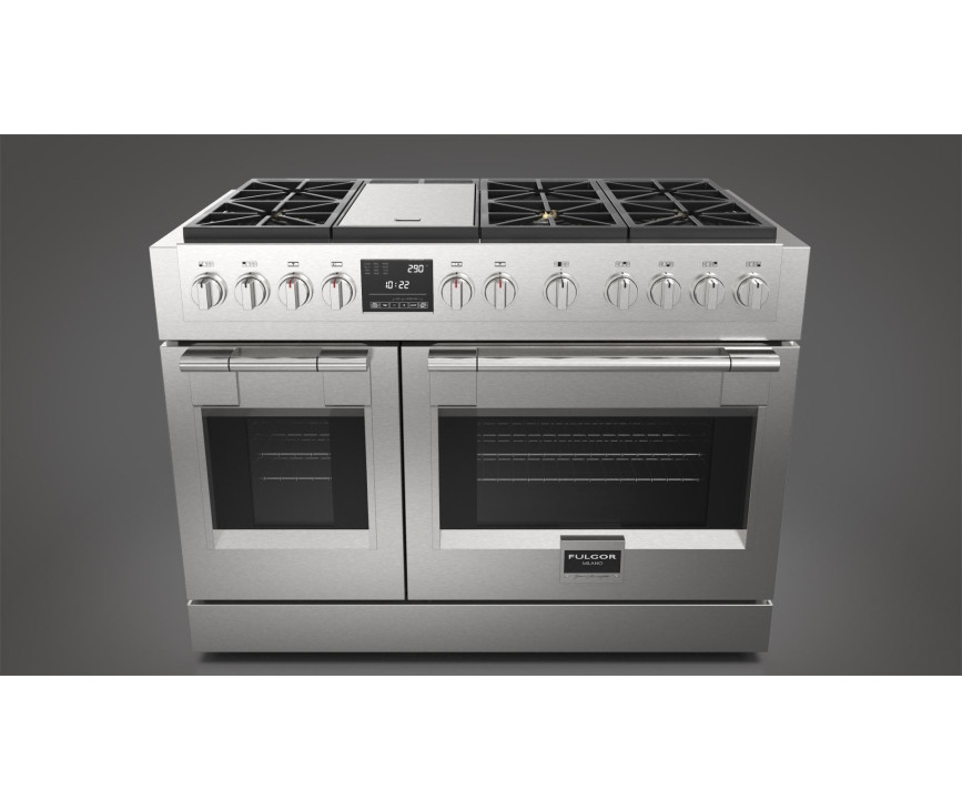 Fulgor Milano FSRC 4807 2P MK 2F X gas fornuis - 121,6 cm. breed - rvs