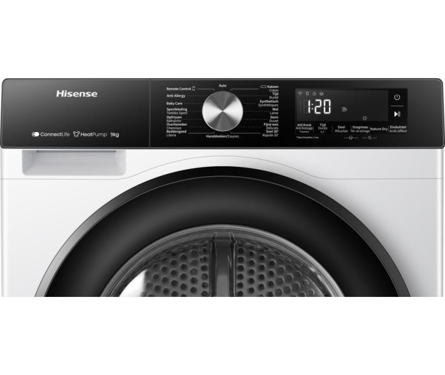 Hisense DH3S802BW3 warmtepomp droger met verwisselbare draairichting deur