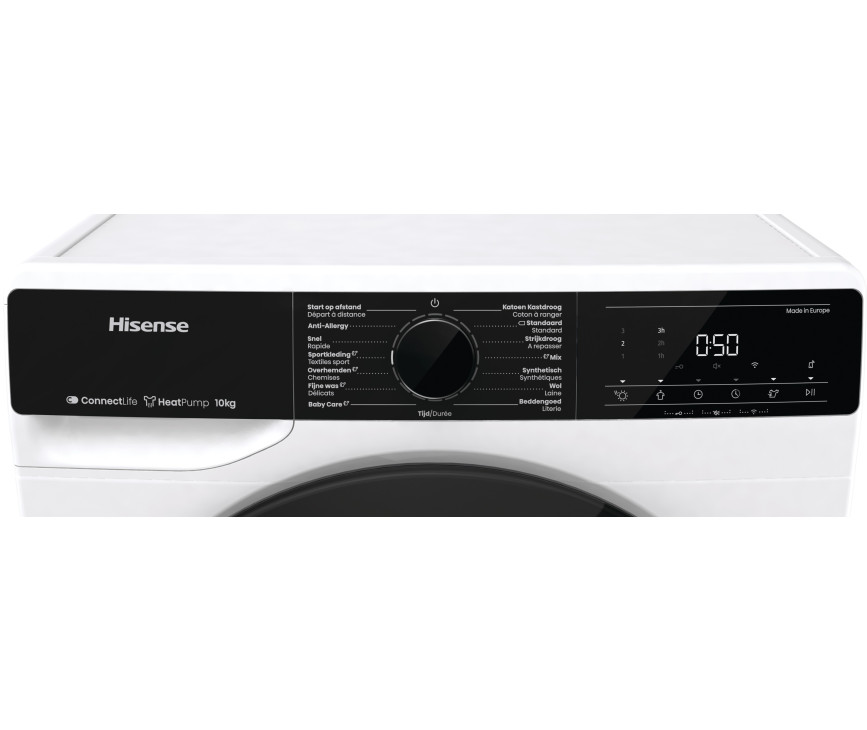 Hisense DH5V13UW warmtepomp droger met 10 kg. trommel en A++