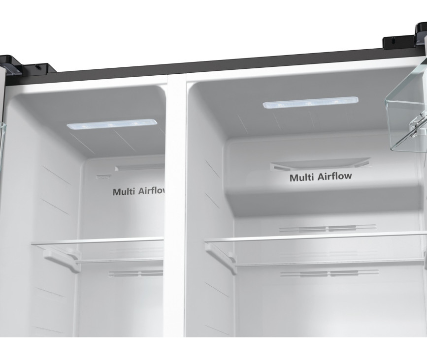 Hisense RS711N4AFE blacksteel side-by-side koelkast