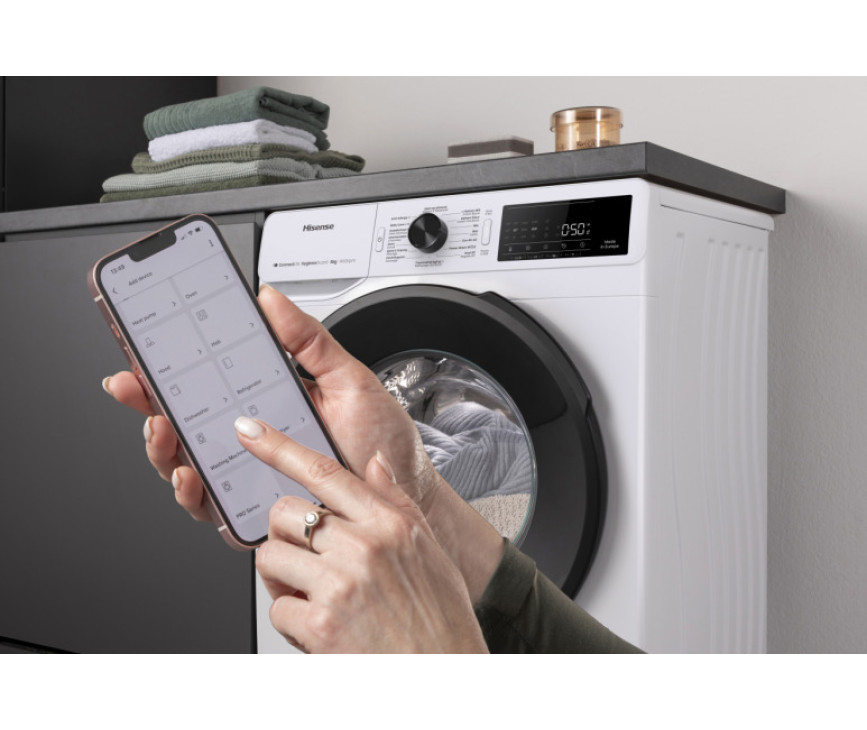Hisense WF3V843BW/BLX wasmachine met energieklasse A en wifi