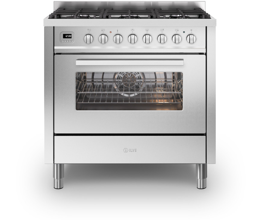 Ilve L096WMP/SS fornuis rvs - 90 cm. breed