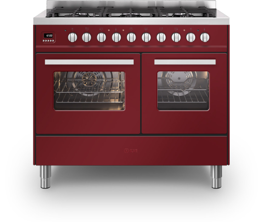 Ilve LD106WMP/BU fornuis rood - 100 cm. breed