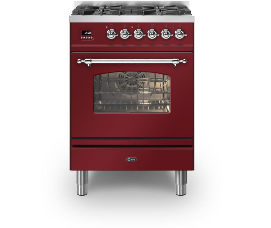 Ilve P06NE3/BU fornuis rood - 60 cm. breed