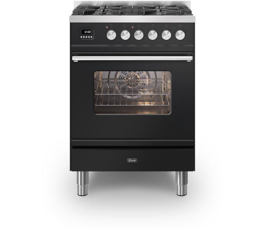 Ilve P06WE3/BK fornuis zwart - 60 cm. breed