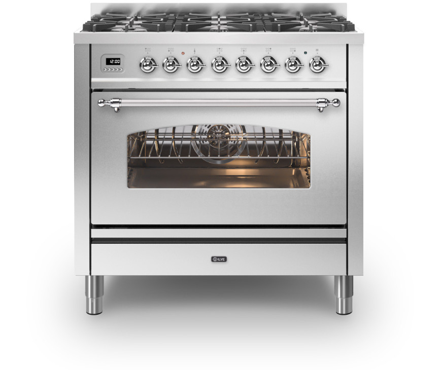 Ilve P096NE3/SS fornuis - rvs - 90 cm. breed