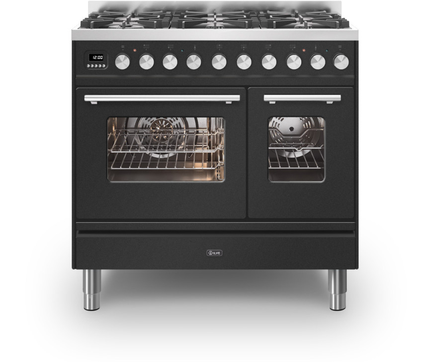 Ilve PD096WE3/MG fornuis mat grafiet - 90 cm. breed