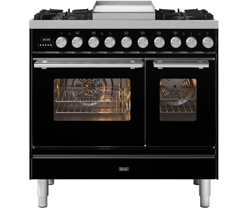 Ilve PD09FWE3/BK fornuis zwart - 90 cm. breed