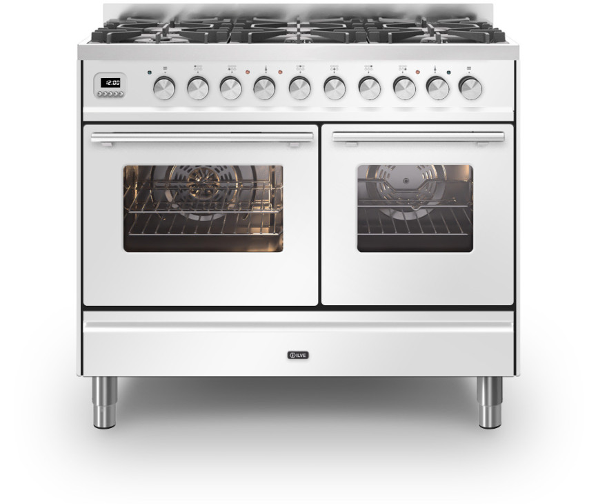 Ilve PD106WE3/WH fornuis wit - 100 cm. breed