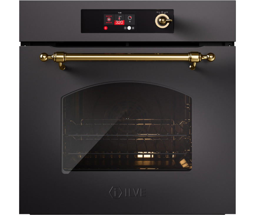 ILVE OV60SNT3/MGG inbouw oven - mat grafiet/messing - 60 cm. breed