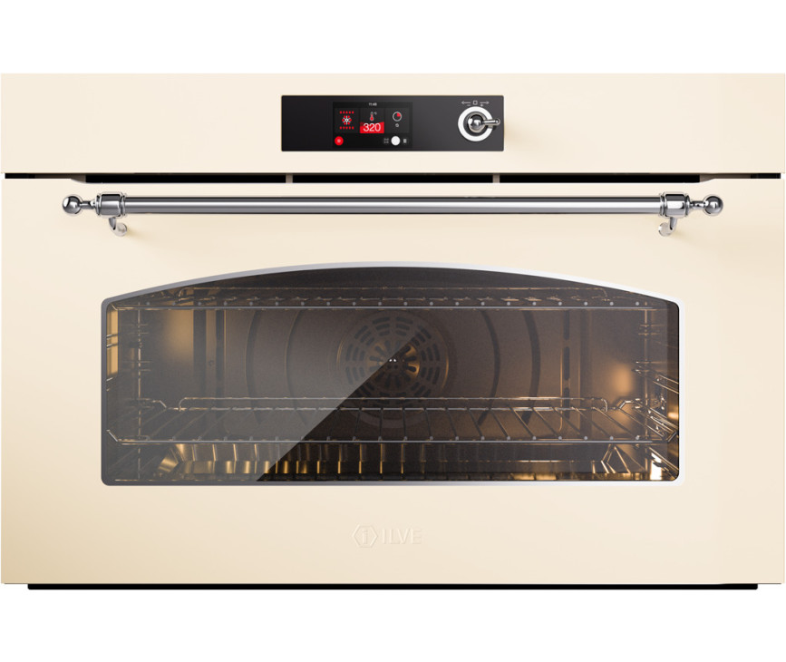 Ilve OV91SNT3/AWC inbouw oven - antiek wit/chroom - 90 cm. breed