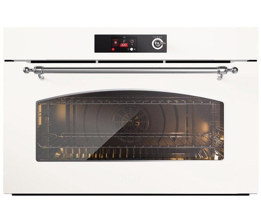 Ilve OV91SNT3/WHC inbouw oven wit/chroom - 90 cm. breed