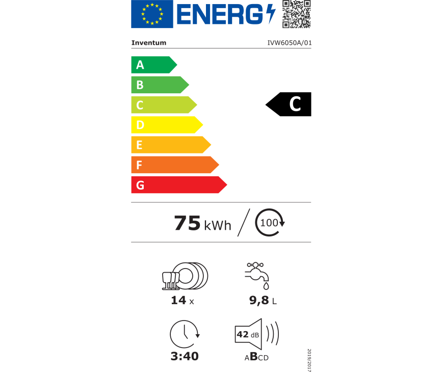Inventum IVW6050A inbouw vaatwasser - zeer stil 42 dB