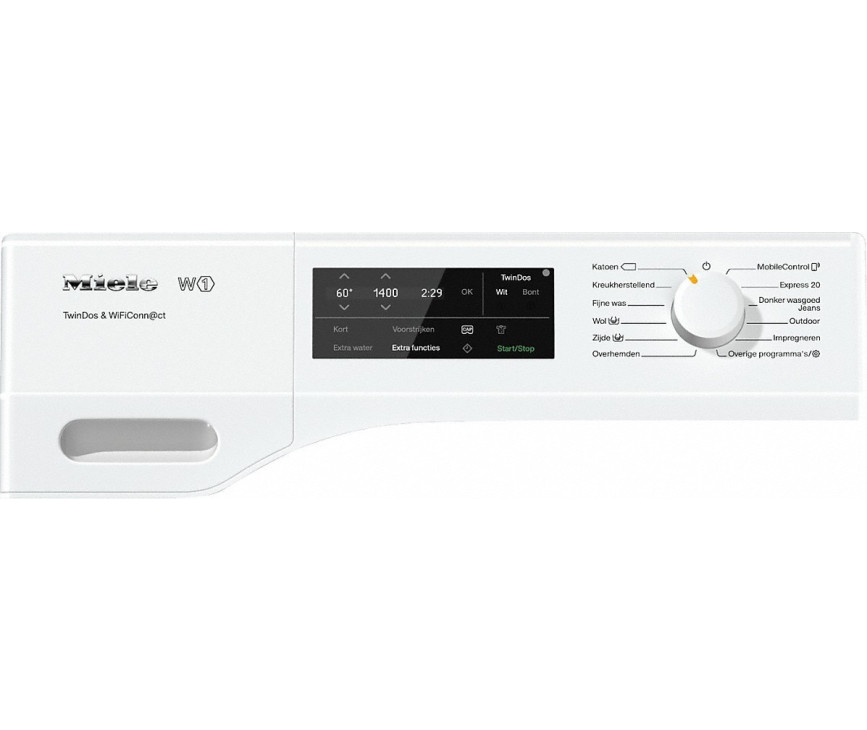 Bedieningspaneel van de MIELE wasmachine WCE670
