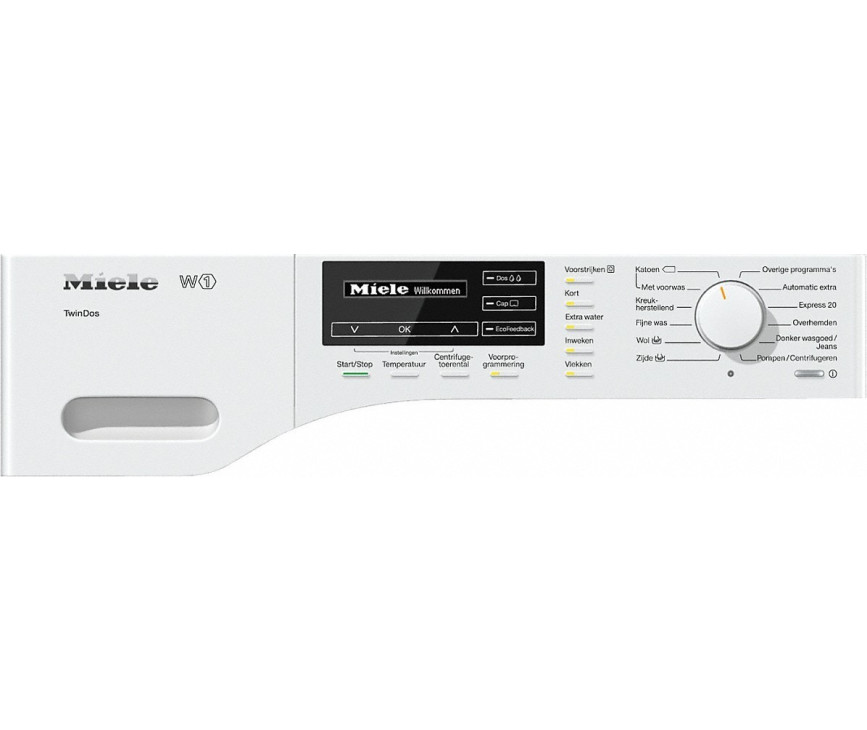 Bedieningspaneel van de Miele WKG120WCS wasmachine