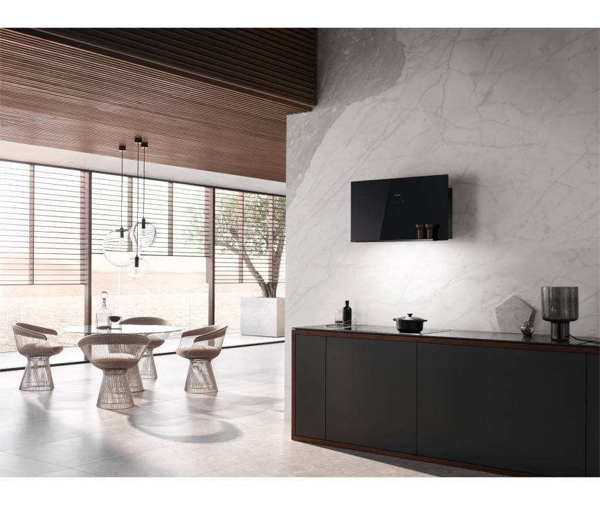 Miele DA9092W Screen wand afzuigkap - zwart glas - verticaal model